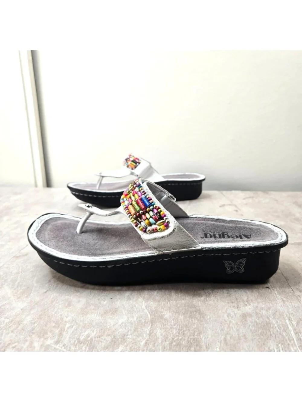 Alegria Platform Thong Sandals White Beaded Flatform Flip Flops Atrsy Beach Boho